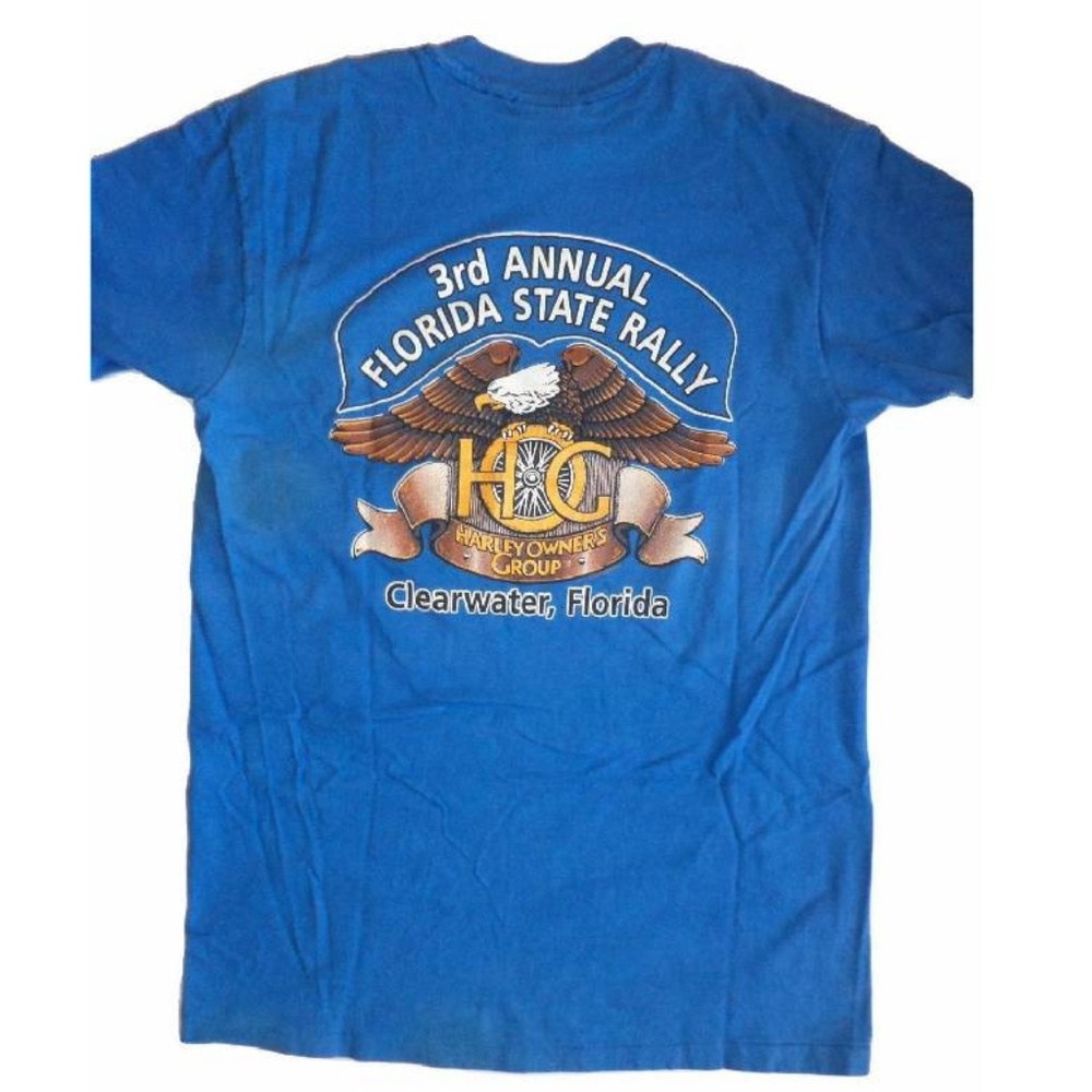 HARLEY DAVIDSON Tshirt L HOG 1992 Rally Around Bay - Picture 6 of 6